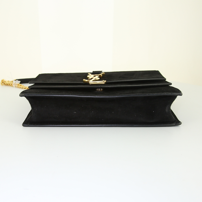 Bolso bandolera Saint Laurent Sulpice en ante negro - Detail D4