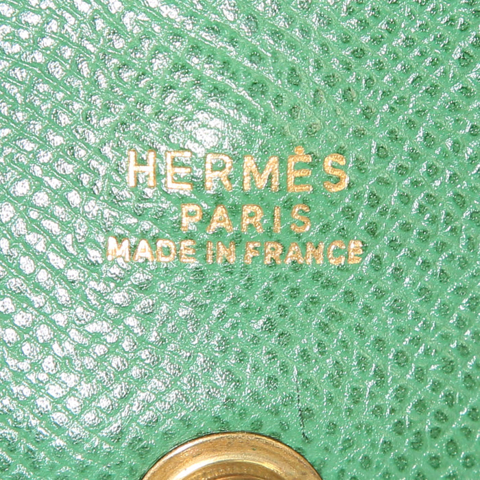Hermès Tsako handbag in green epsom leather - Detail D3