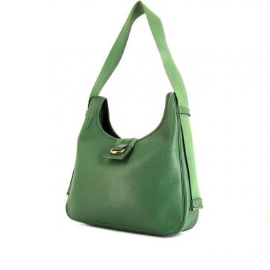 Bolso de mano Hermès Tsako en cuero epsom verde