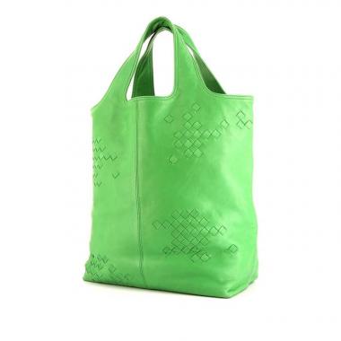 Shopping bag Bottega Veneta Regent in pelle verde