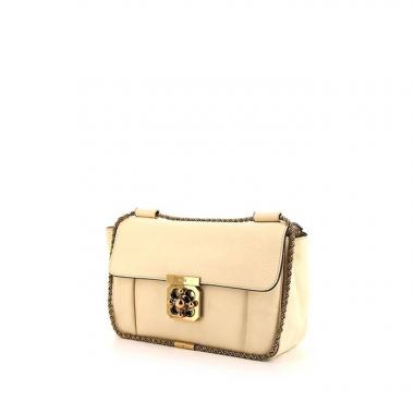 Borsa da spalla o a mano Chloé Elsie in pelle beige