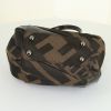 Fendi Zucca bag in monogram canvas and brown patent leather - Detail D4 thumbnail