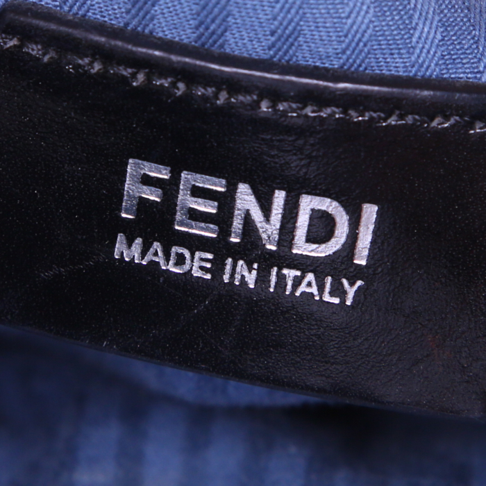 Borsa da spalla o a mano Fendi 2 Jours in pelle bicolore blu - Detail D4