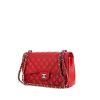 Chanel Timeless jumbo shoulder bag in red quilted grained leather - 00pp thumbnail