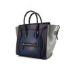 Celine Luggage Mini medium model handbag in blue, navy blue and grey tricolor leather - 00pp thumbnail
