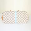 Louis Vuitton Neverfull medium model shopping bag in beige damier canvas and natural leather - Detail D4 thumbnail