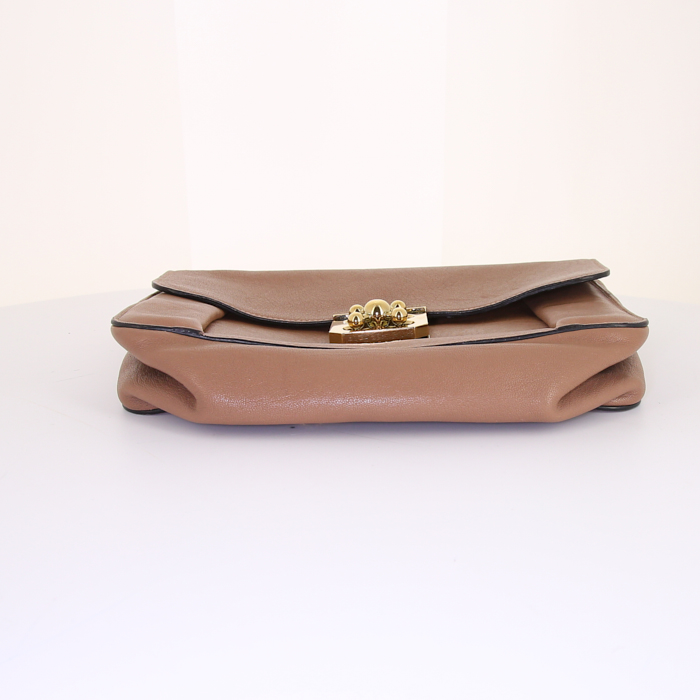 Sac à main Chloé Elsie en cuir beige - Detail D5