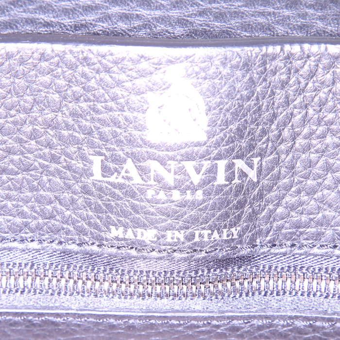 Borsa Lanvin in puledro con motivo animalier e pelle nera - Detail D4