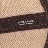 Hermes Garden shopping bag in beige canvas and brown leather - Detail D4 thumbnail