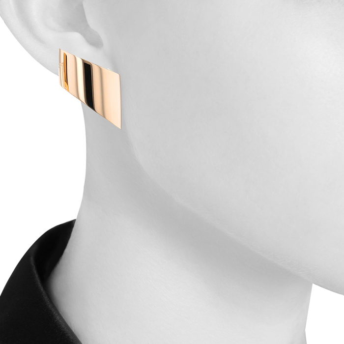 Paire de boucles d'oreilles Vhernier Vague en or rose