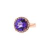 Poiray Fille Cabochon ring in pink gold,  amethyst and diamonds - 00pp thumbnail