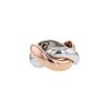 Half-articulated Poiray Tresse large model ring in white gold and pink gold - 00pp thumbnail