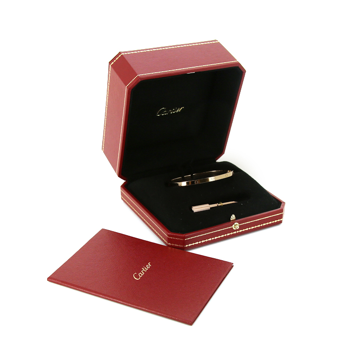 Bracelet Cartier Love petit modèle en or rose - Detail D2