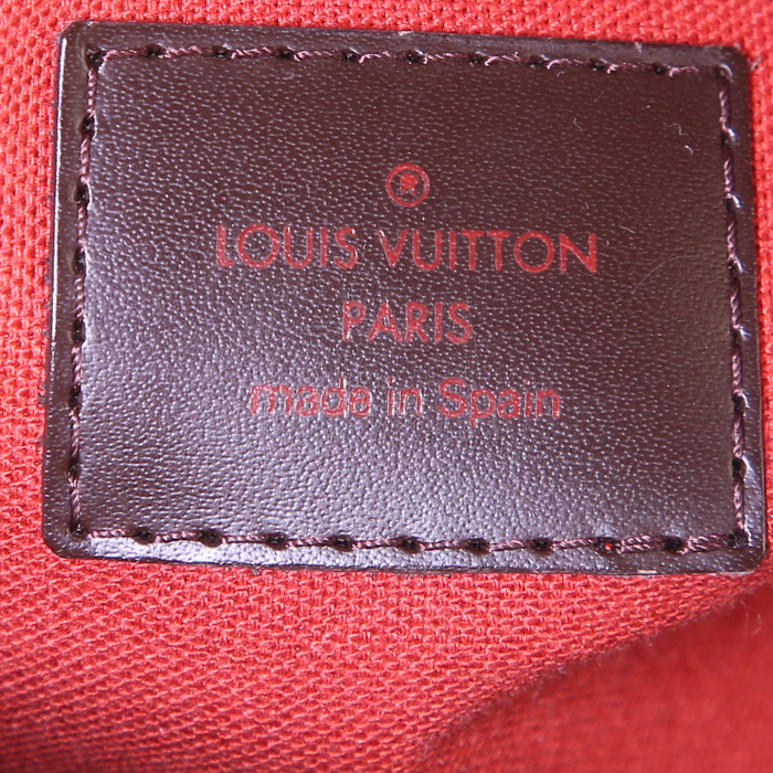 Louis Vuitton Ribera handbag in ebene damier canvas and brown leather - Detail D3