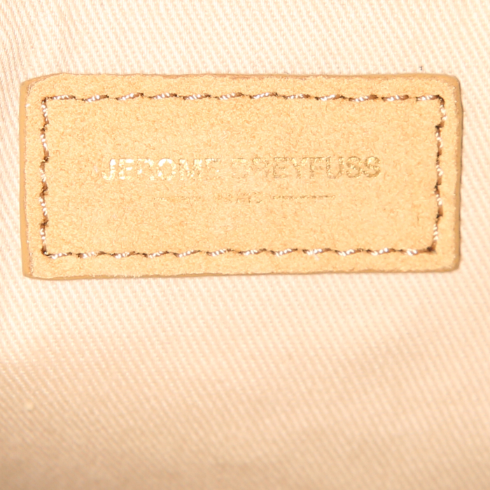 Borsa Jerome Dreyfuss Tony in pelle dorata e pelle naturale - Detail D3