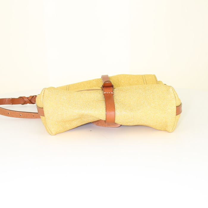 Jerome Dreyfuss Tony bag in gold leather and natural leather - Detail D4