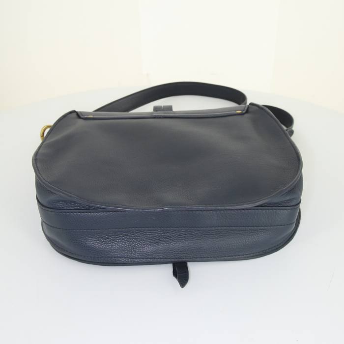 Sac bandoulière Jerome Dreyfuss Victor en cuir bleu - Detail D4