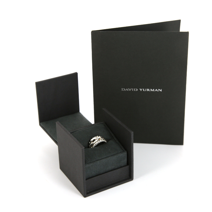 Sortija articulada David Yurman Wellesley Link en plata y diamantes - Detail D2