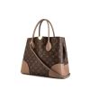 Shopping bag Louis Vuitton in tela monogram marrone e pelle color talpa - 00pp thumbnail