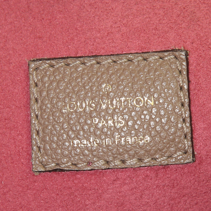 Shopping bag Louis Vuitton in tela monogram marrone e pelle color talpa - Detail D4