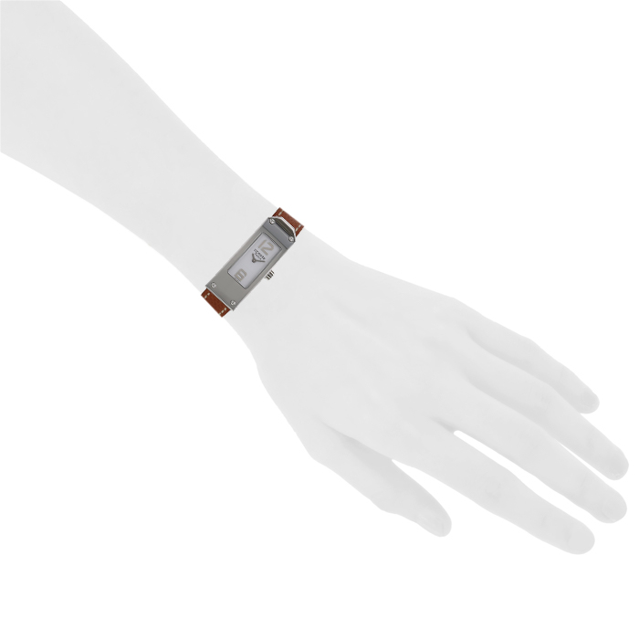 Hermes Kelly 2 wristwatch watch in stainless steel Ref:  KT1.210 Circa  2000 - Detail D1