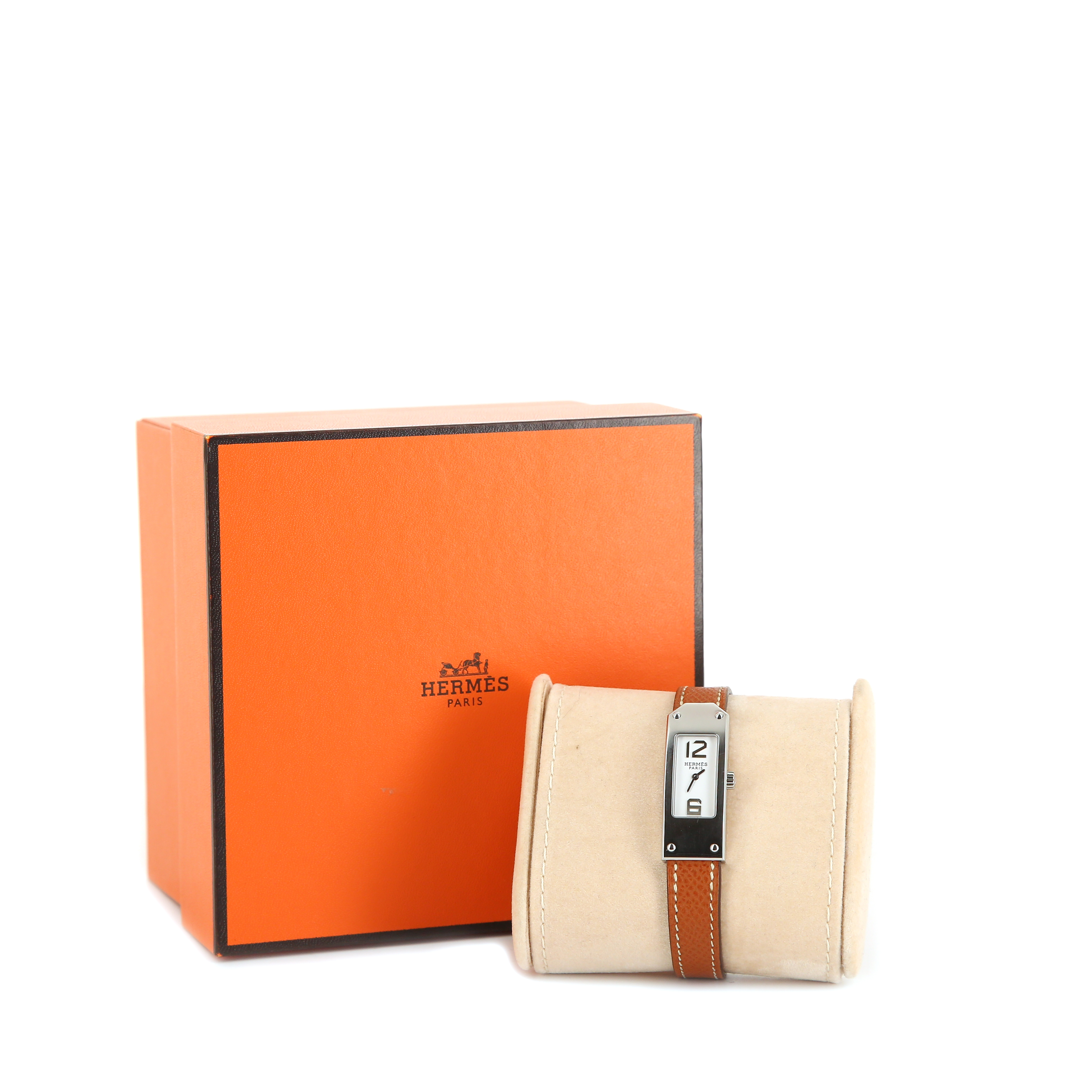 Hermes Kelly 2 wristwatch watch in stainless steel Ref:  KT1.210 Circa  2000 - Detail D2