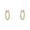 Vintage small hoop earrings in 14 carats yellow gold and diamonds - 00pp thumbnail