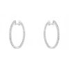 Vintage hoop earrings in 14k white gold and diamonds - 00pp thumbnail