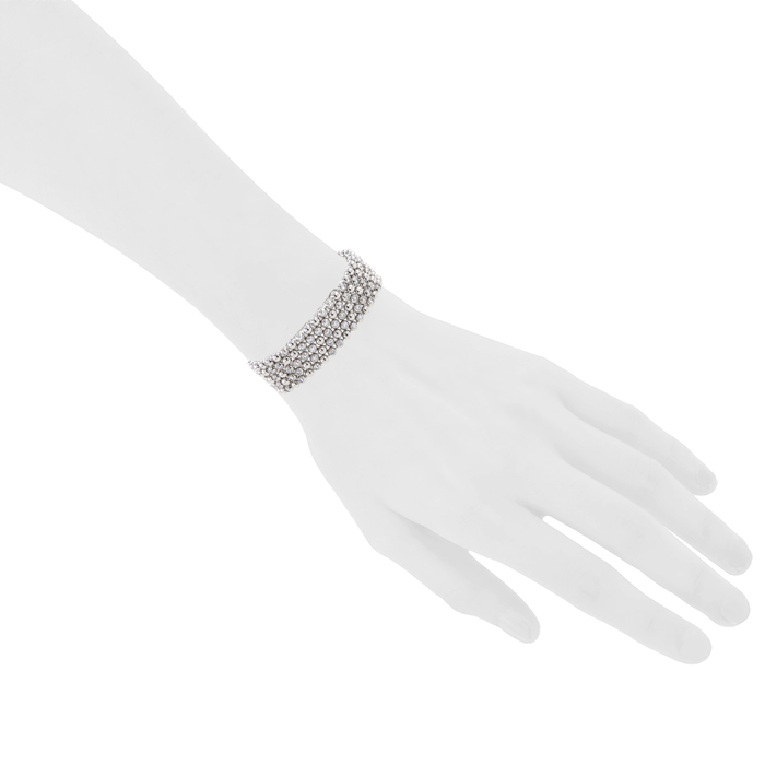 Flexible Cartier Nouvelle Vague bracelet in white gold and diamonds - Detail D1