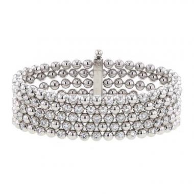 Bracelet souple Cartier Nouvelle Vague en or blanc et diamants