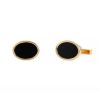 Tiffany & Co 1980's pair of cufflinks in 14 carats yellow gold and onyx - 00pp thumbnail