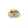 Cartier Trinity La Belle ring in 3 golds and diamond, size 53 - 00pp thumbnail