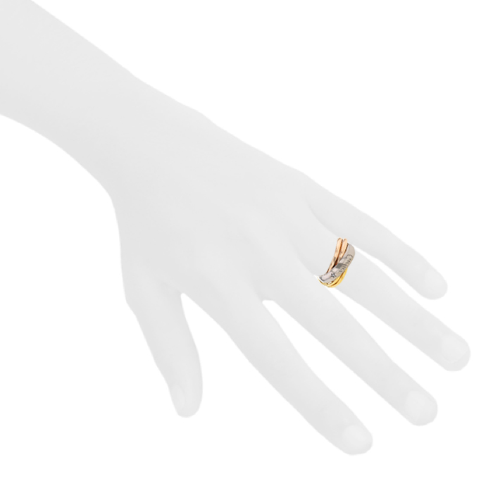 Bague Cartier Trinity La Belle en 3 ors et diamant, taille 53 - Detail D1