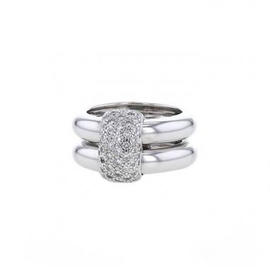 Bague Chaumet Duo moyen modèle en or blanc et diamants