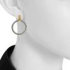 Fred Force 10 1980's earrings in stainless steel and yellow gold - Detail D1 thumbnail