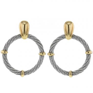 Orecchini Fred Force 10 in acciaio e oro giallo