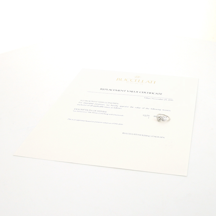 Buccellati Les Amoureux ring in white gold and diamonds - Detail D2