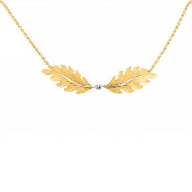 Buccellati Foglia Quercia necklace in yellow gold and white gold