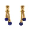 Paire de pendants d'oreilles Vintage en or jaune et lapis-lazuli - 00pp thumbnail