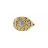 Vintage 1970's boule ring in yellow gold,  white gold and diamonds - 00pp thumbnail