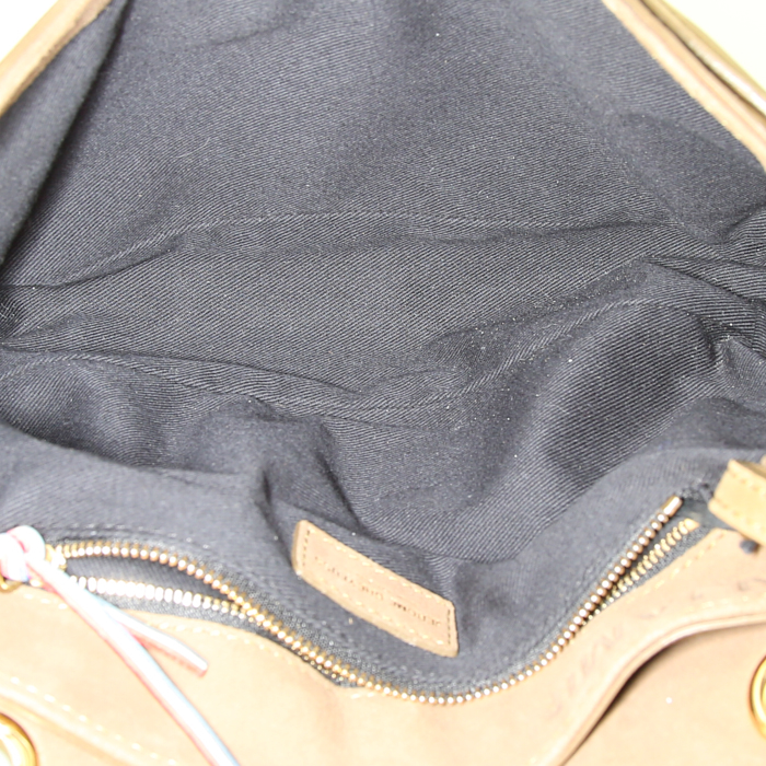 Jerome Dreyfuss Benjamin shoulder bag in brown suede - Detail D3