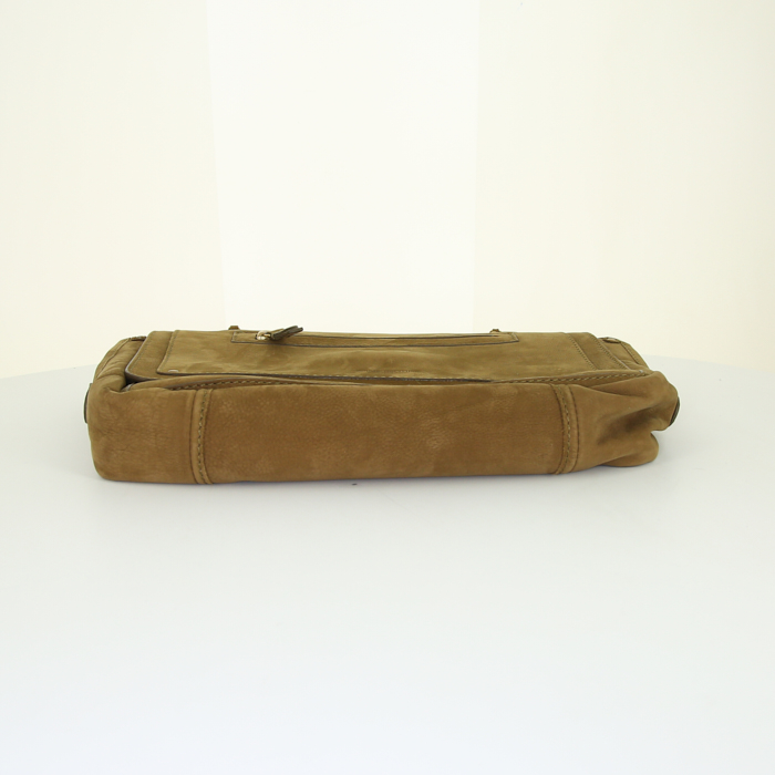 Jerome Dreyfuss Benjamin shoulder bag in brown suede - Detail D5