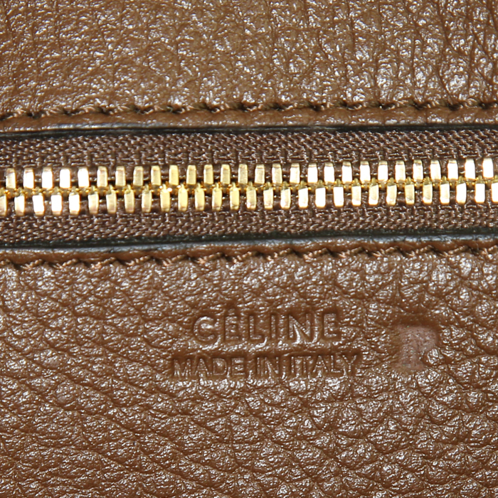 Celine Tie Bag small model handbag in brown leather - Detail D3
