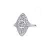 Vintage Art Déco ring in platinium,  14k white gold and diamonds - 00pp thumbnail