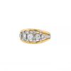 Vintage 1990's ring in yellow gold,  platinium and diamonds - 00pp thumbnail