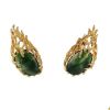Vintage earrings in yellow gold and green aventurine - 00pp thumbnail