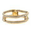 Bracelet époque années 80 semi-souple Vintage en or jaune et or blanc - 00pp thumbnail