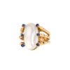 Vintage 1990's ring in 14 carats yellow gold,  moonstone and sapphires - 00pp thumbnail