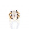 Vintage 1990's ring in 14 carats yellow gold,  moonstone and sapphires - 360 thumbnail