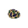 Vintage 1970's boule ring in yellow gold and enamel - 00pp thumbnail